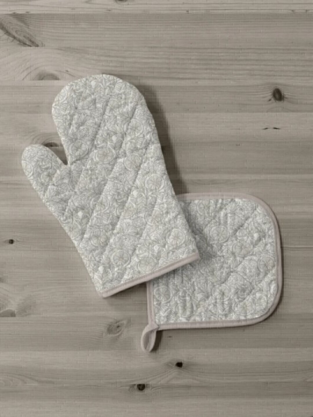 Набор кухонный (прихватка 18*18+рукавица 18*28) рогожка Унисон <767958  Linen рис 33006-1 >