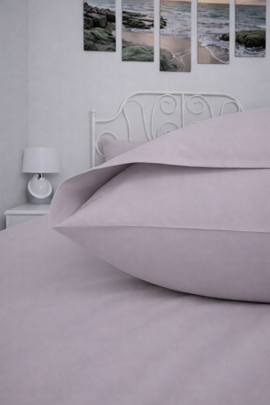 КПБ  поплин однотонный Оливковая коллекция с простыней на резинке (160*200*25) Реноме <15-2706 Серебристо-розовый> 