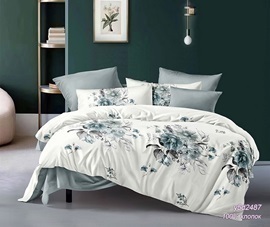 КПБ поплин Оливковая коллекция с простыней на резинке Реноме 