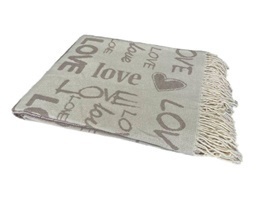 Плед Love жаккардовый Влади, белый-бежевый, 9050227<9050227, 160*220, белый-бежевый, 1.5 спальные>