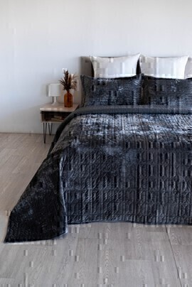 Покрывало ультрастеп Style с наволочками 50*70-2шт п/э Марианна, 07, темно-серый<07, 240*260, Евро-макси, темно-серый>