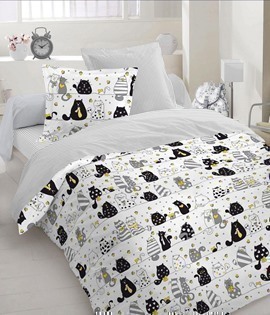 КПБ детский 1,5сп бязь Акварель <7206-2 Коты>