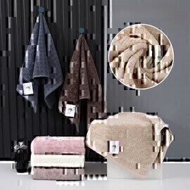 Полотенце велюр/махра 15..524 7Я<1504524,  34*75, маленькое>