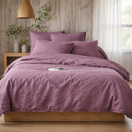 КПБ теплый лен с простыней на резинке Koenigson