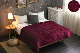 Плед однотонный жаккард Элит Реноме, 014 мореска винный 