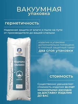 Подушка Облако заменитель лебяжьего пуха в тике Реноме